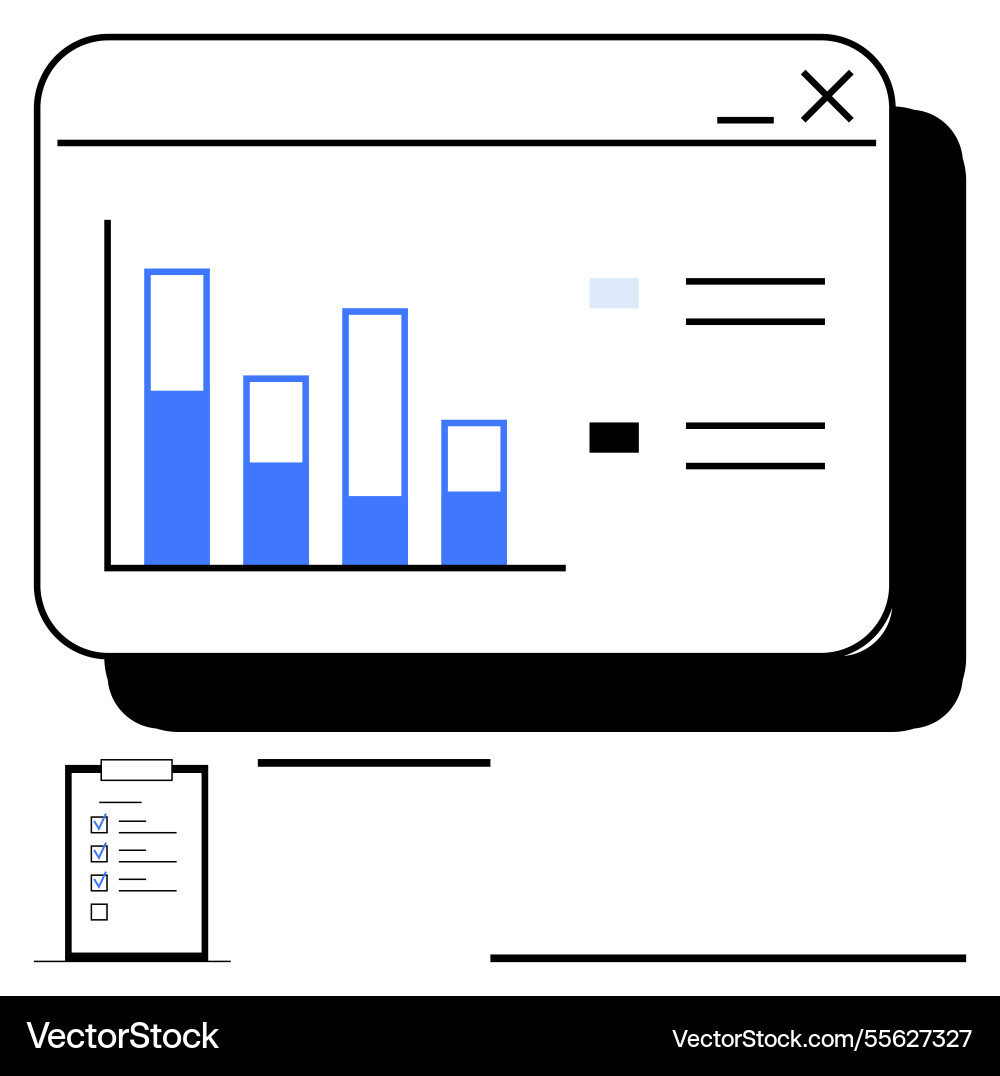 Data analytics dashboard with bar graph Vector Image