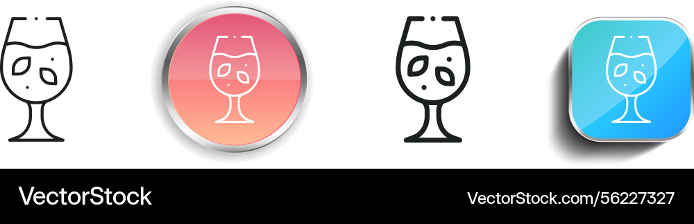 Liquor icon thin linear regular and button style vector image