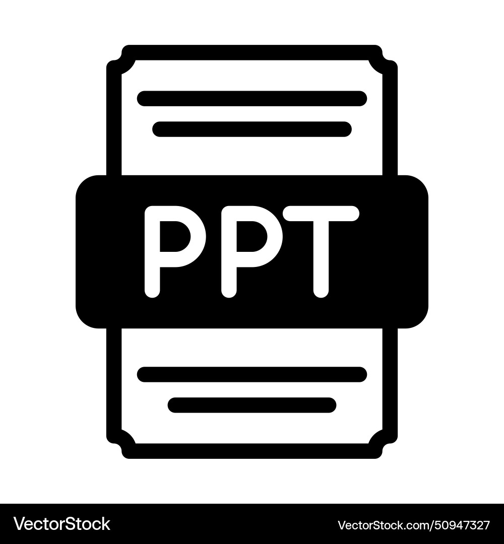 Ppt spreadsheet file icon with black fill design Ppt spreadsheet file icon with black fill design vector image
