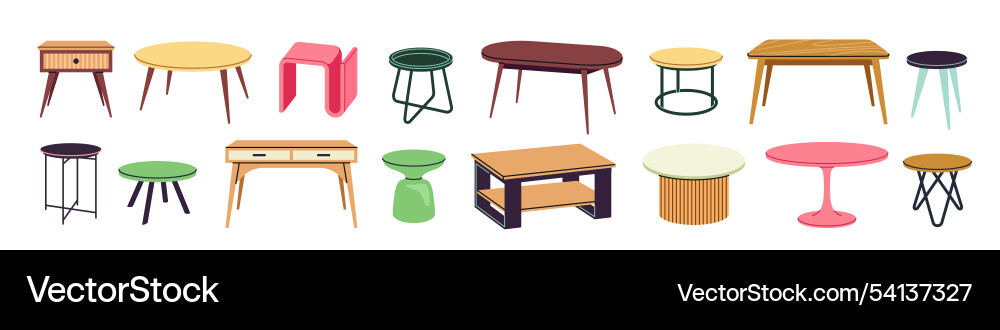 Scandinavian Tables & Stools Vector Image