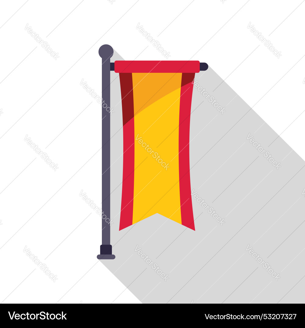 Vertical banner hanging on a flagpole displaying Vertical banner hanging on a flagpole displaying vector image