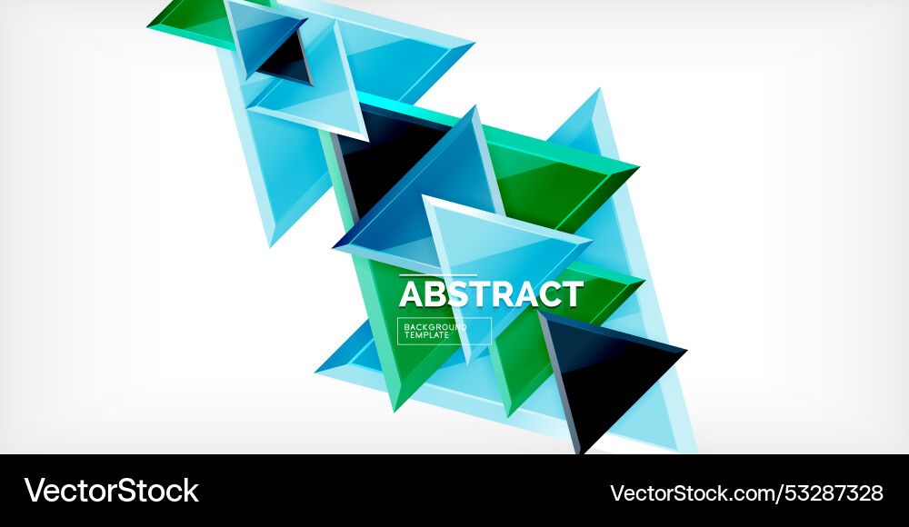 Abstract background - colorful triangles with 3d Vector Image