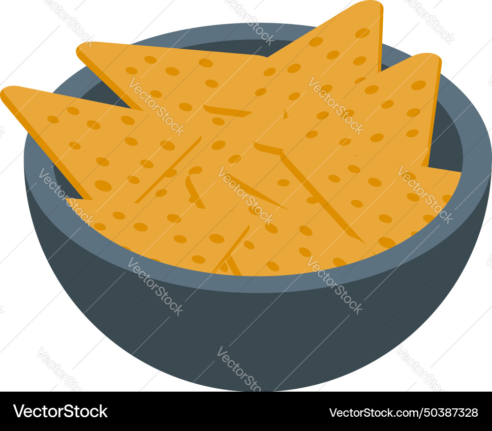 Full bowl of nachos icon isometric Vector Image