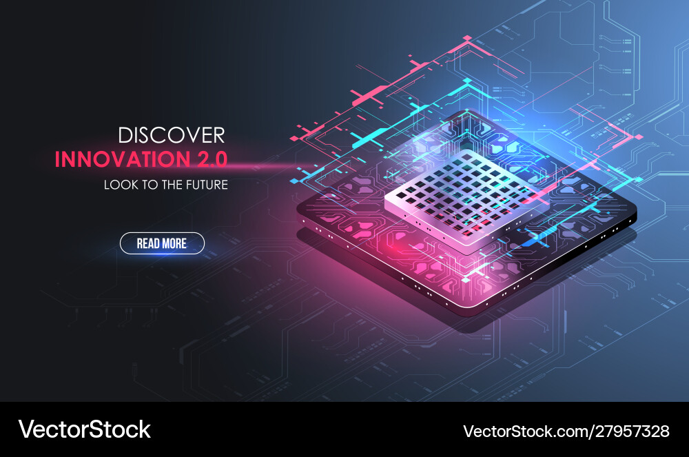 Futuristic Microchip Technology vector image