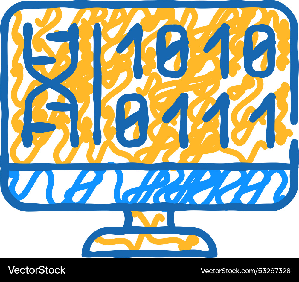 Generating protein cell using computer code icon Generating protein cell using computer code icon vector image