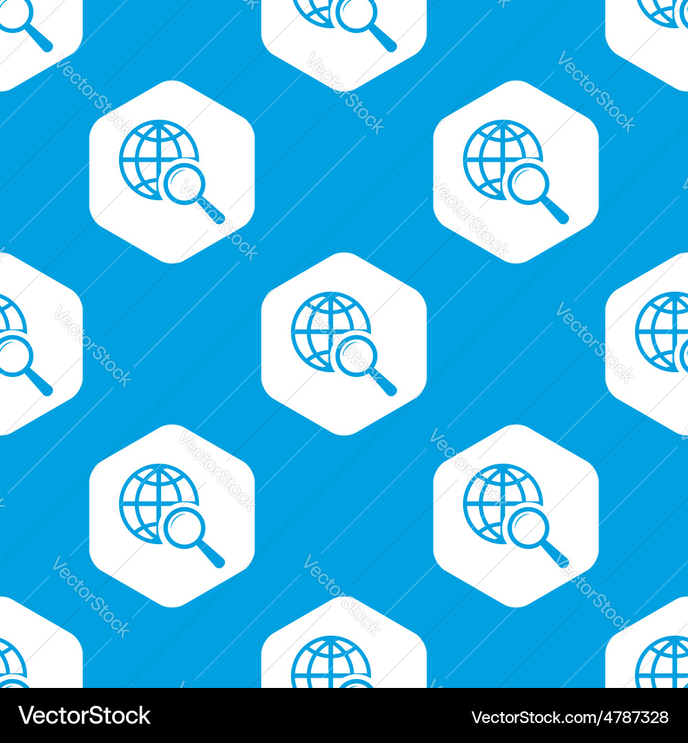 Global search hexagon pattern vector image