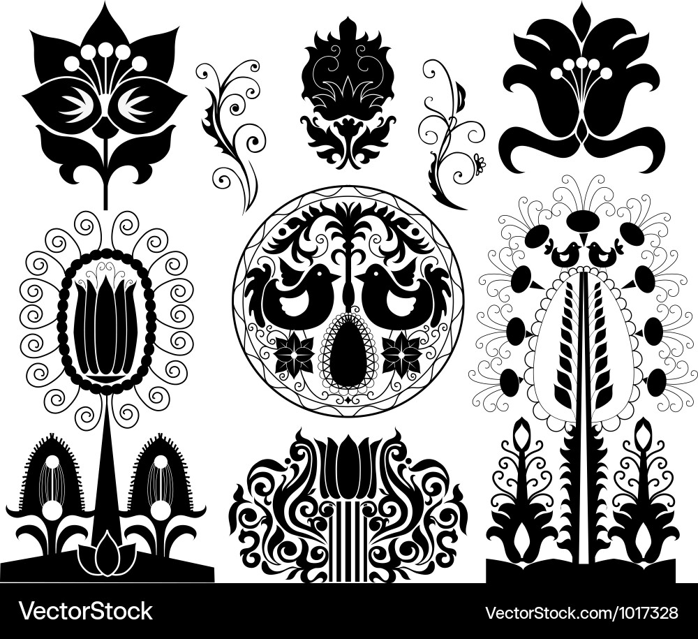 Set of decorative patterns vector image