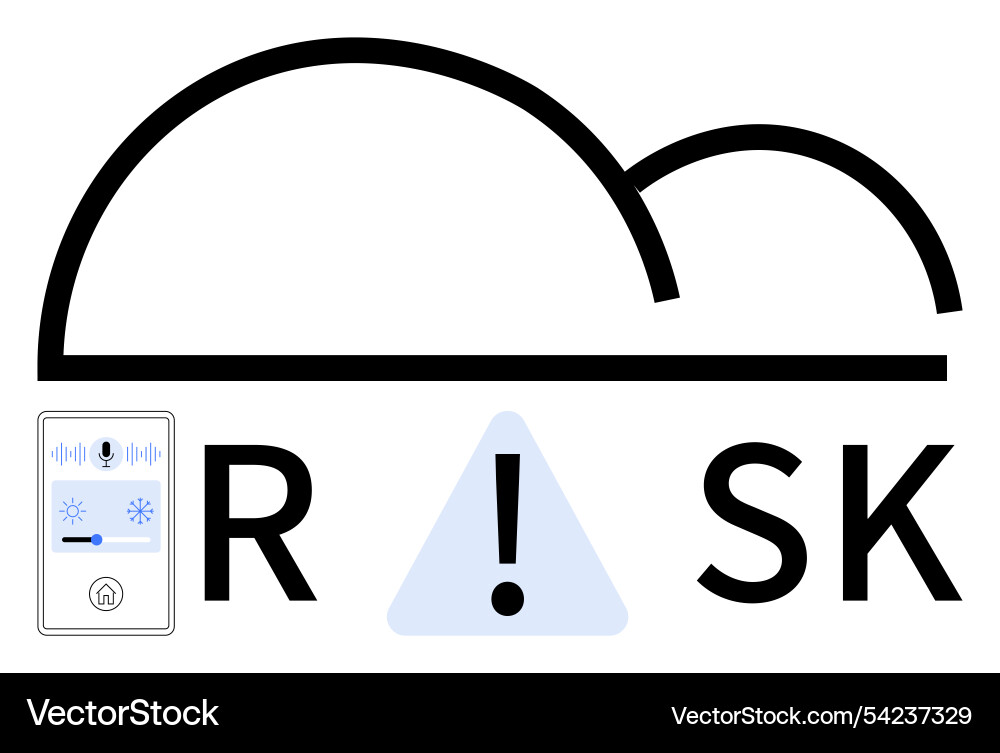 Cloud computing and iot representing risk Cloud computing and iot representing risk Vector Image