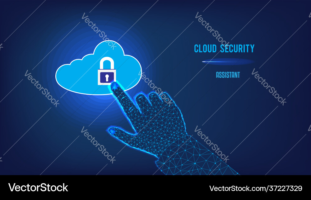 Cloud computing data security concept clicking Cloud computing data security concept clicking vector image