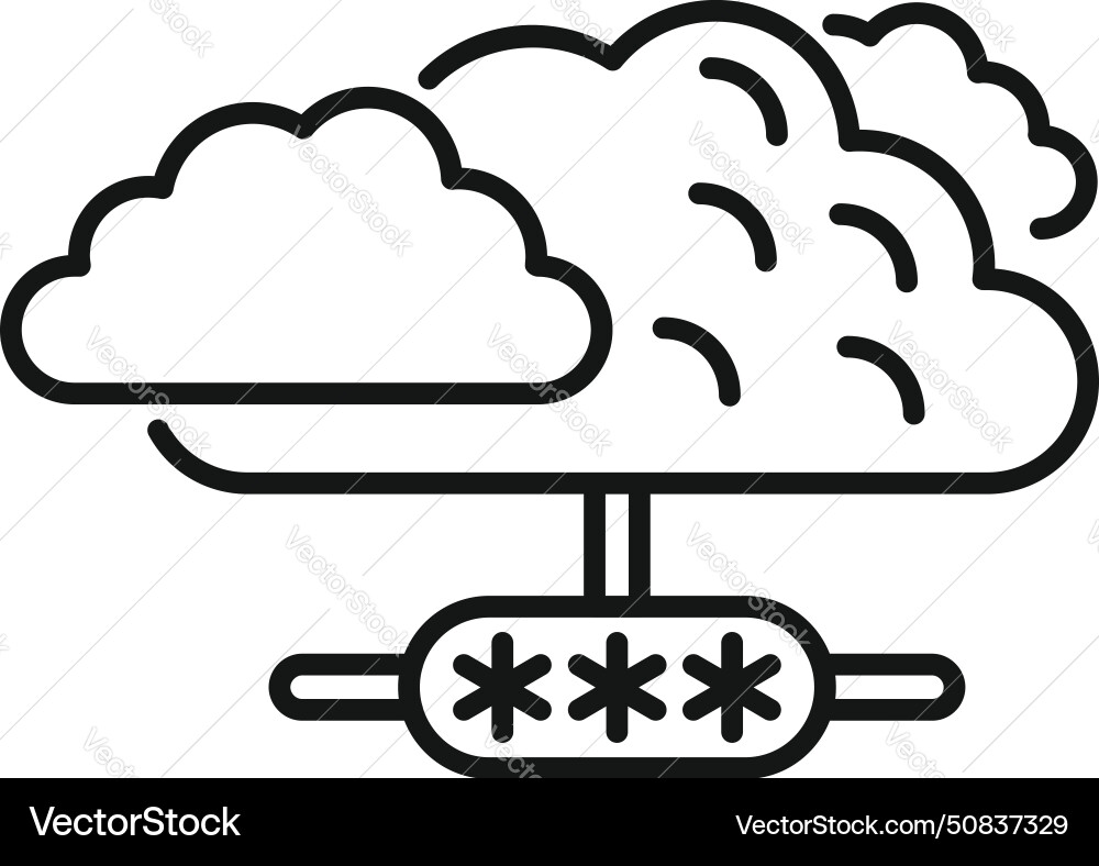 Cloud data access icon outline low step Cloud data access icon outline low step vector image