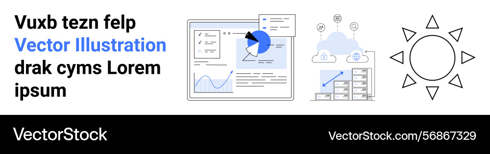 Data analytics dashboard with charts cloud Data analytics dashboard with charts cloud vector image