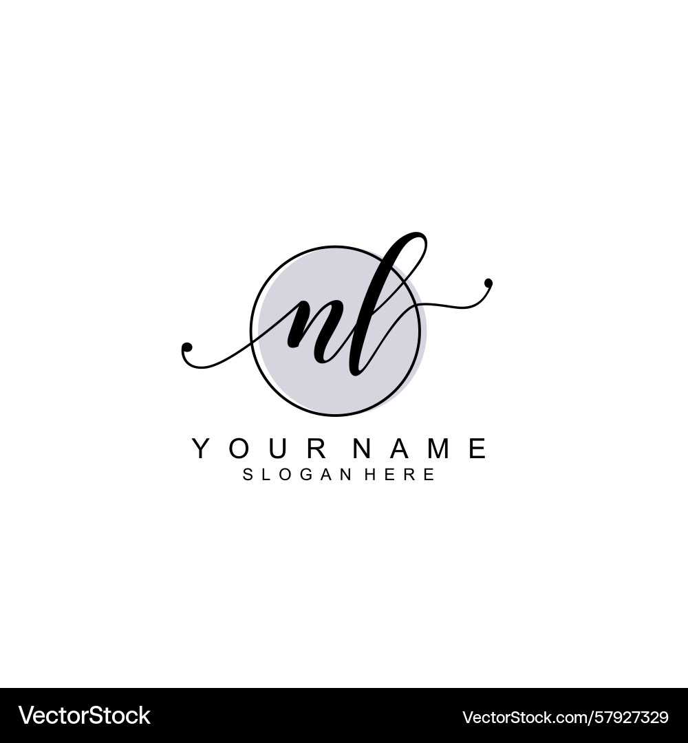 Handwriting logo concepts with initial nl Vector Image