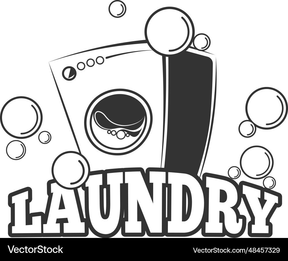 Laundy service logo schwarz laundromat maschine Laundy service logo schwarz laundromat maschine vektorbild