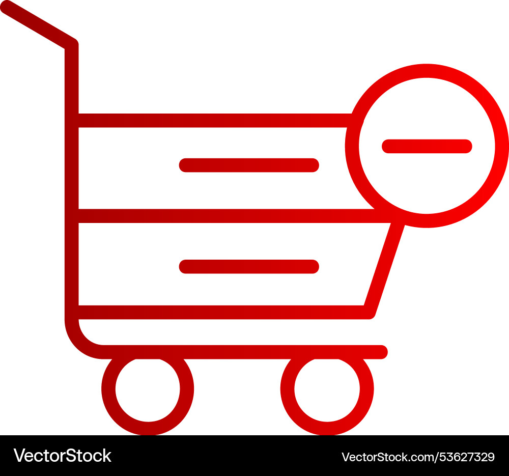 Remove from cart line gradient icon Vector Image