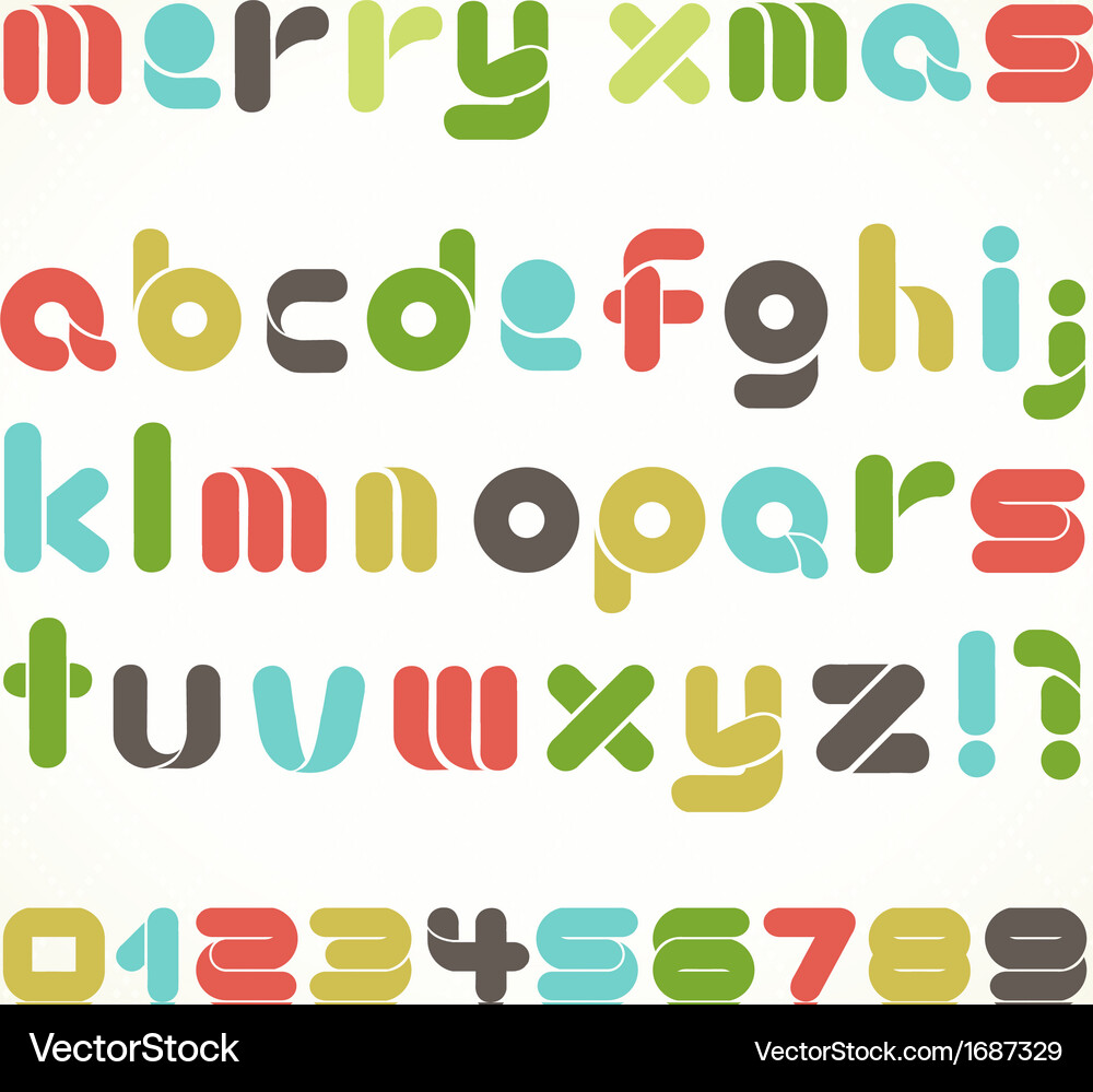Retro Christmas Alphabet Set Vector Image