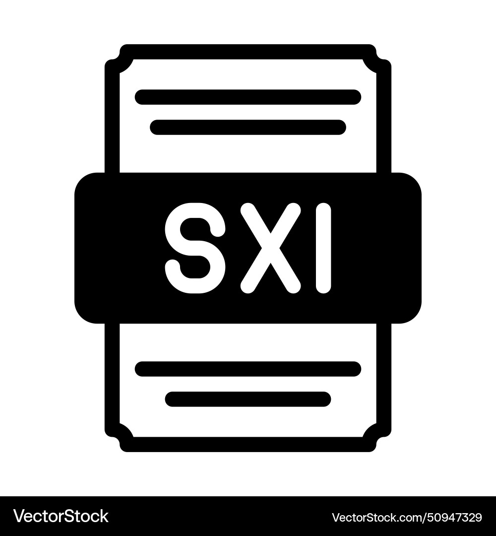 Sxi spreadsheet file icon with black fill design Sxi spreadsheet file icon with black fill design vector image