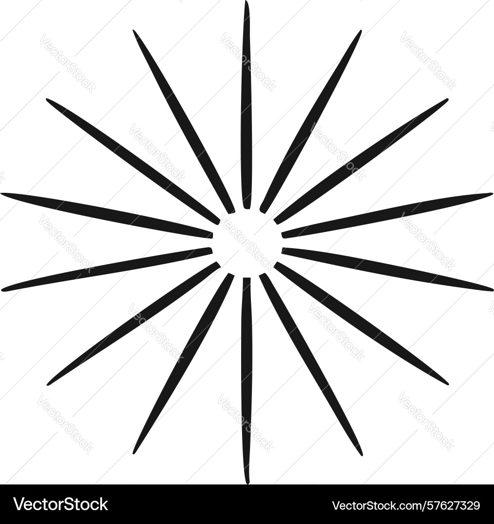 Thin line starburst abstract icon element design vector image
