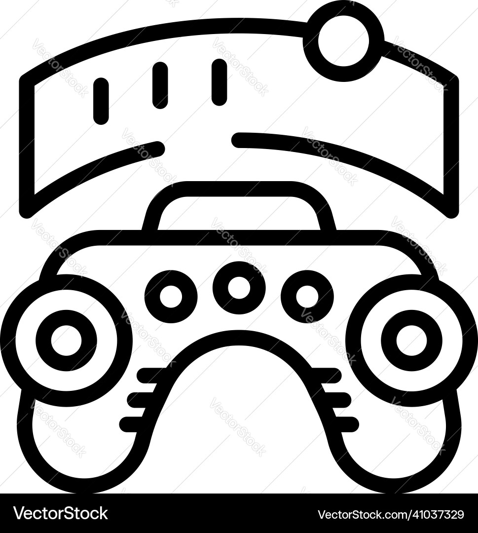 Vr joystick icon outline button menu Vr joystick icon outline button menu vector image