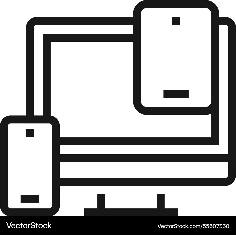 Adaptive design flat line web icon concept Adaptive design flat line web icon concept vector image