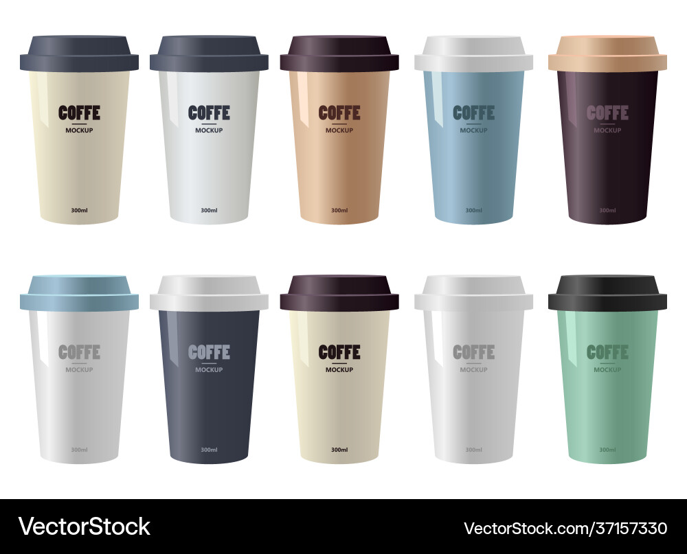 Coffee cup mockup design isolated on white vector image