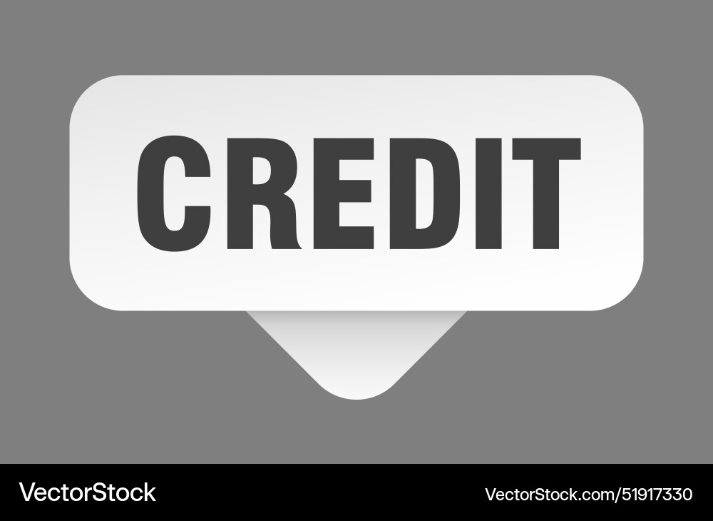 Credit sticker sign isolated on gray Royalty Free Vector