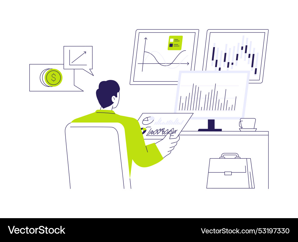Data-driven investment strategy abstract concept Vector Image