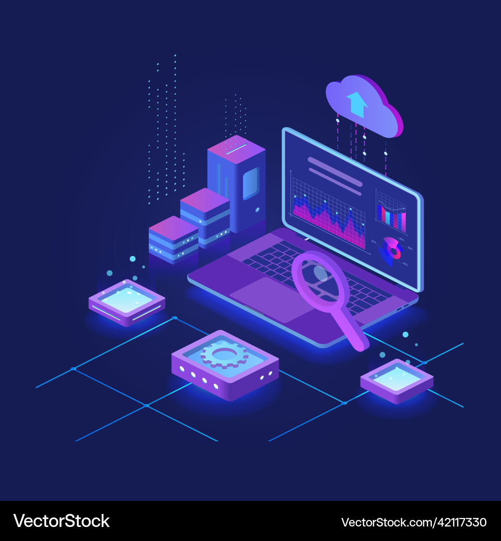 Daten zur Vergrößerung und Verarbeitung von Cloud-Daten Daten zur Vergrößerung und Verarbeitung von Cloud-Daten vektorbild