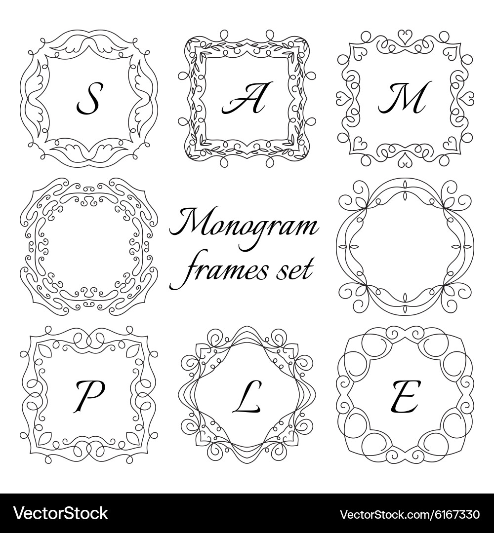 Monogram Frame Set - Retro & Elegant vector image