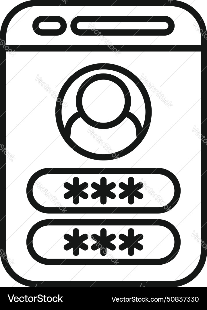 User passcode access icon outline register User passcode access icon outline register vector image