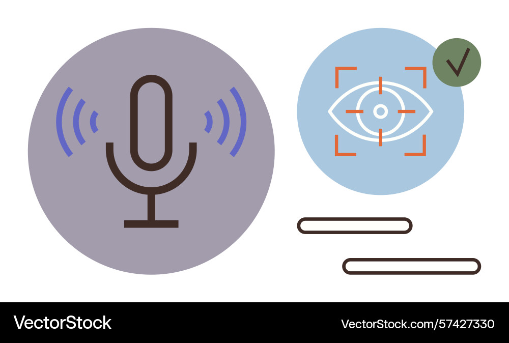 Voice command with eye recognition concept Voice command with eye recognition concept vector image