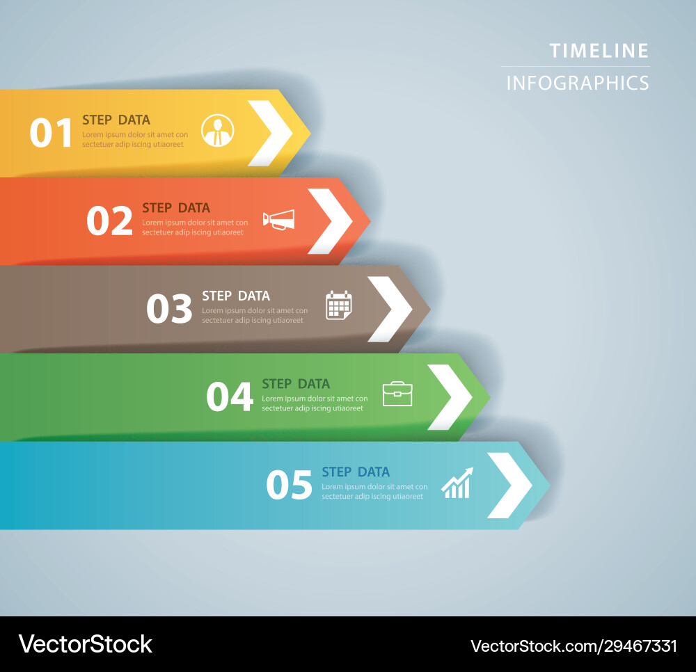 5 data infographics tab paper index template 5 data infographics tab paper index template vector image