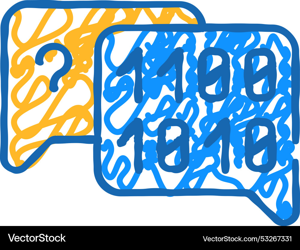 Binary code and question mark quote frame icon vector image