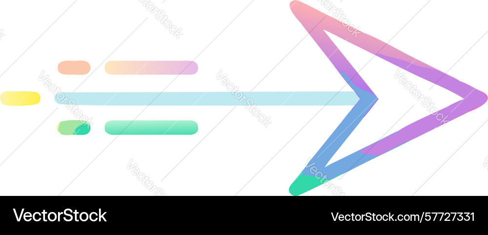 Dynamic gradient arrow icon for speed forward vector image