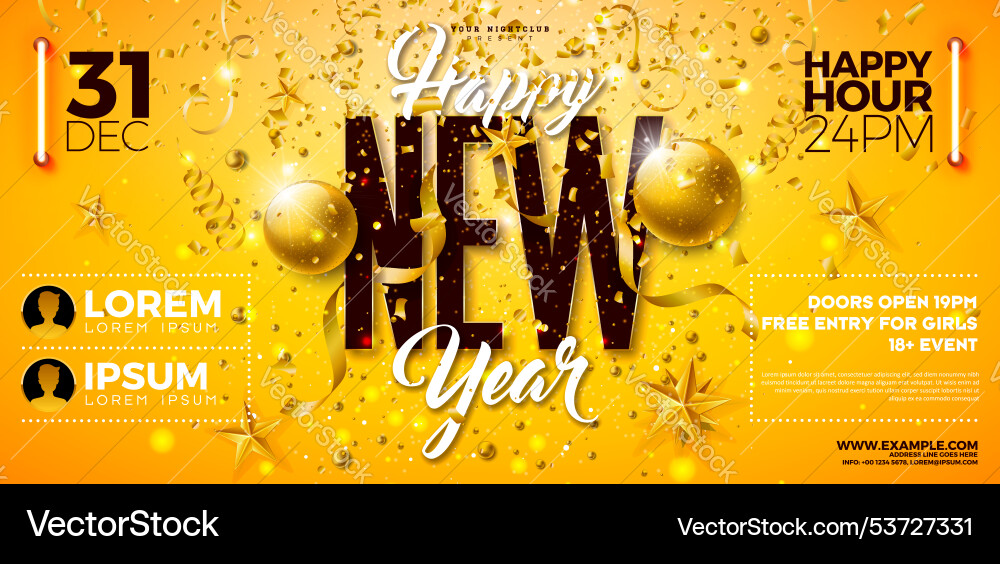 Happy new year 2025 party celebration banner Happy new year 2025 party celebration banner Vector Image