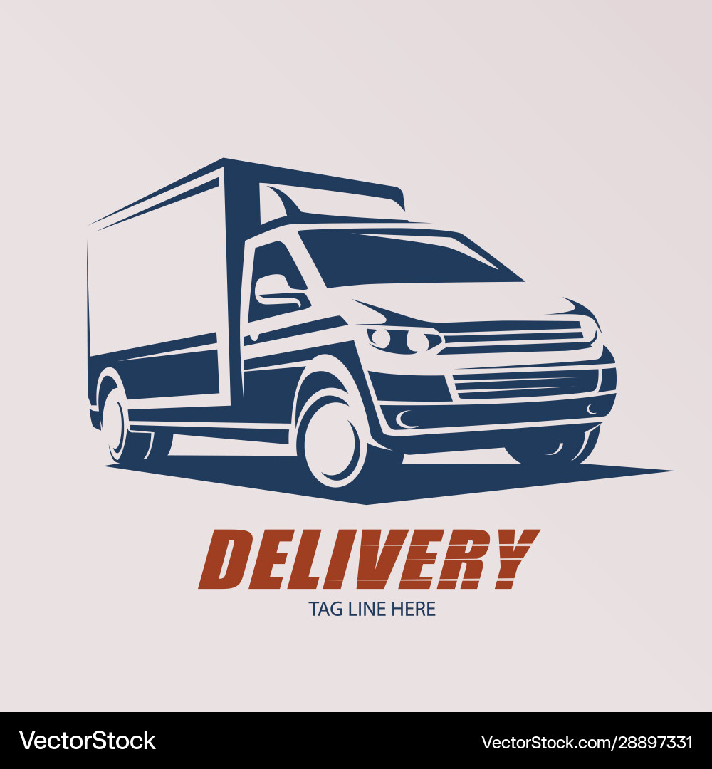 Mini van symbol logo template delivery vector image