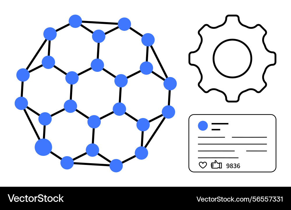 Network structure and data interaction Network structure and data interaction vector image