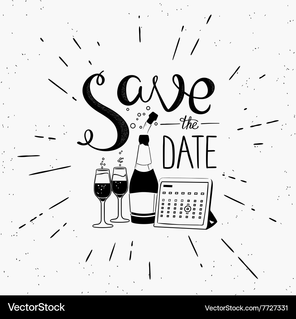 Save the date design element with calendar Vector Image