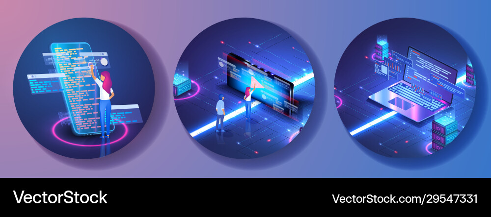 Softwareentwicklungskonzept - Programmierer vektorbild