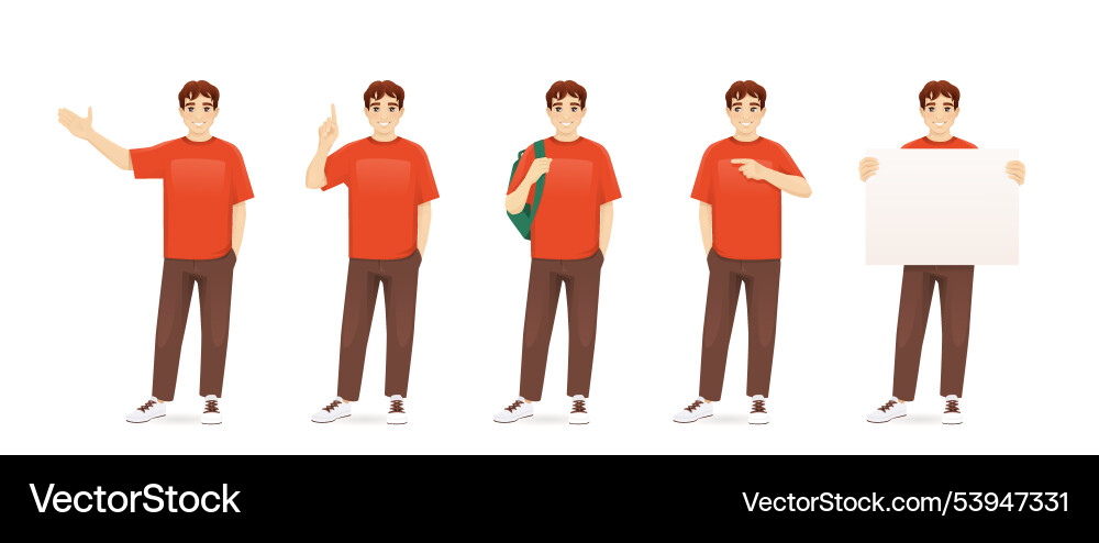 Young man in casual clothes set Young man in casual clothes set vector image