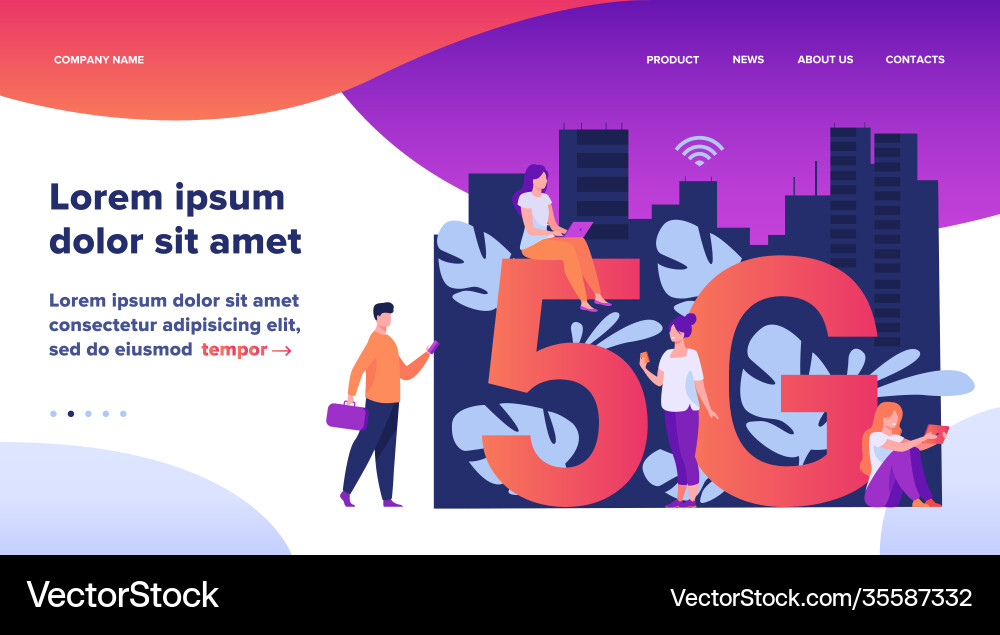 5g networks and telecom concept Vector Image