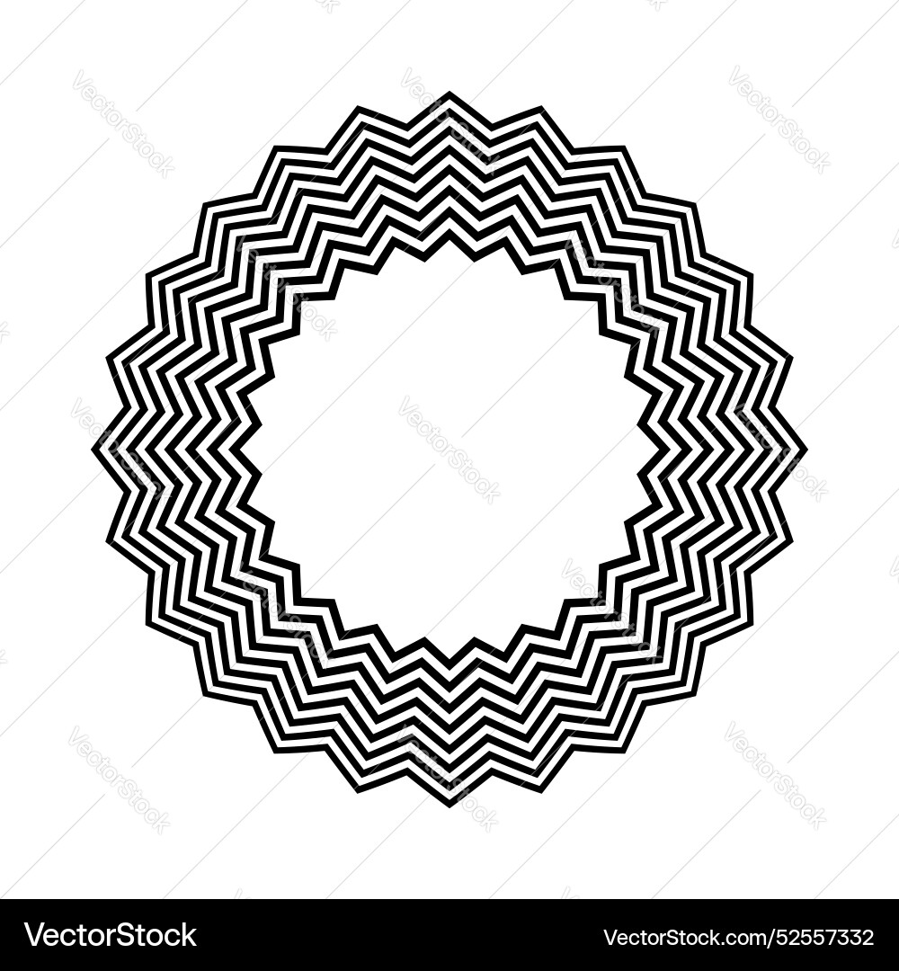 Circular zig zag lines frame Circular zig zag lines frame vector image