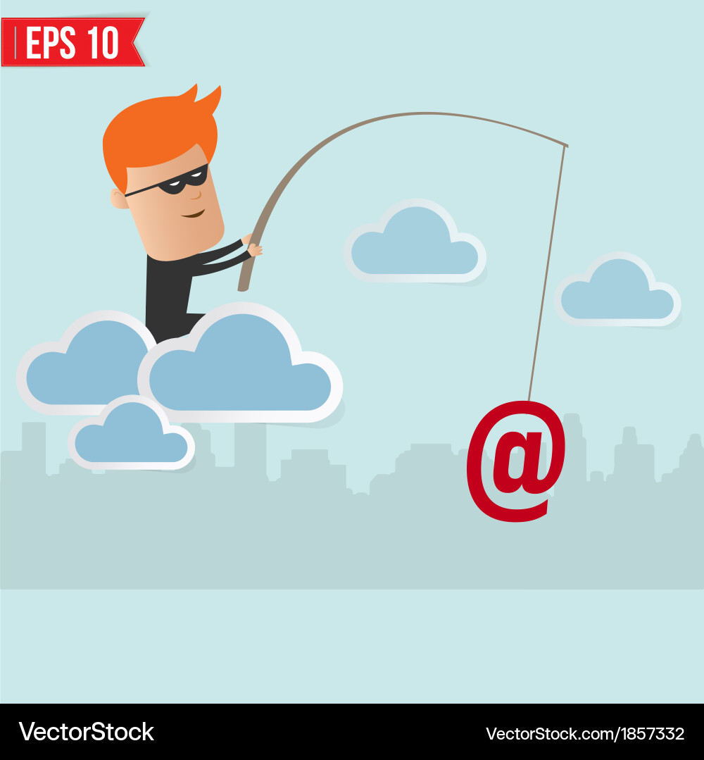 Cybercrime: Hacker Stealing Data on Cloud vector image