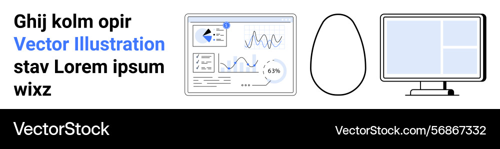 Data analytics dashboard with graphs egg outline Data analytics dashboard with graphs egg outline vector image