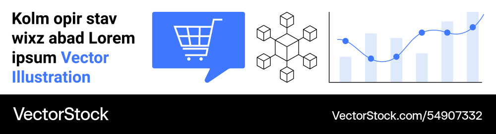 E-commerce analytics shopping cart blockchain E-commerce analytics shopping cart blockchain vector image