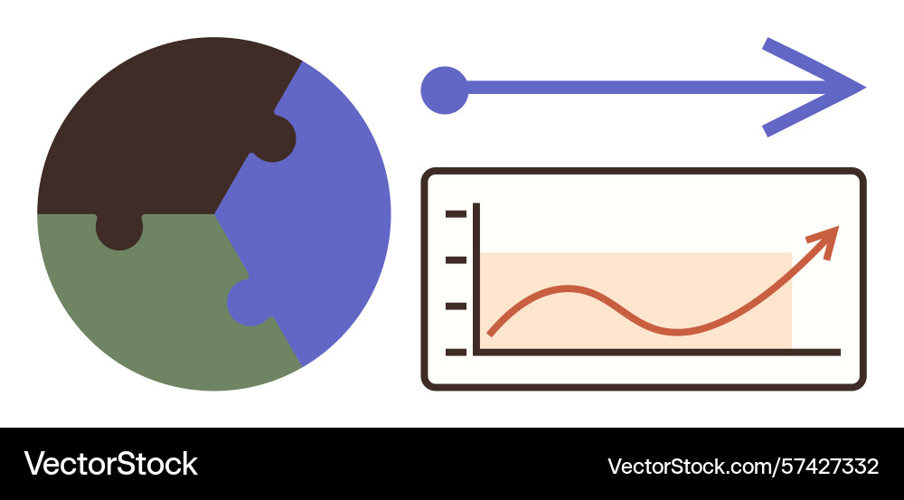 Global progress visualization with puzzle globe vector image