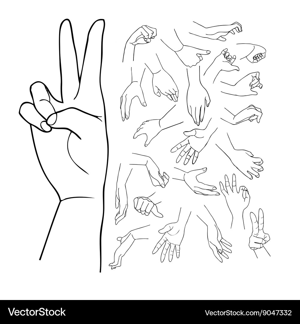 Hands set part 1 Vector Image