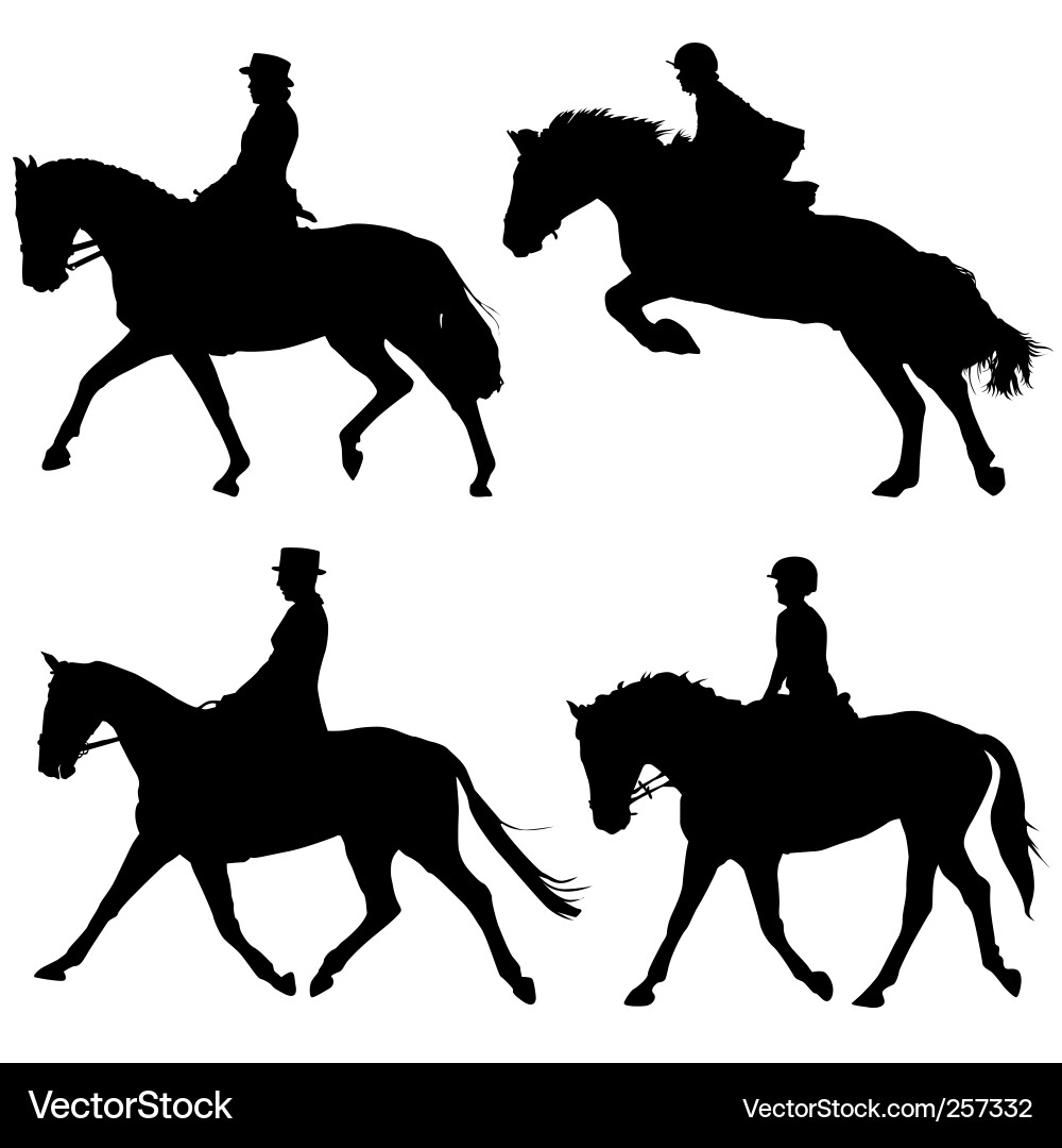 Horse Riders Silhouette vector image