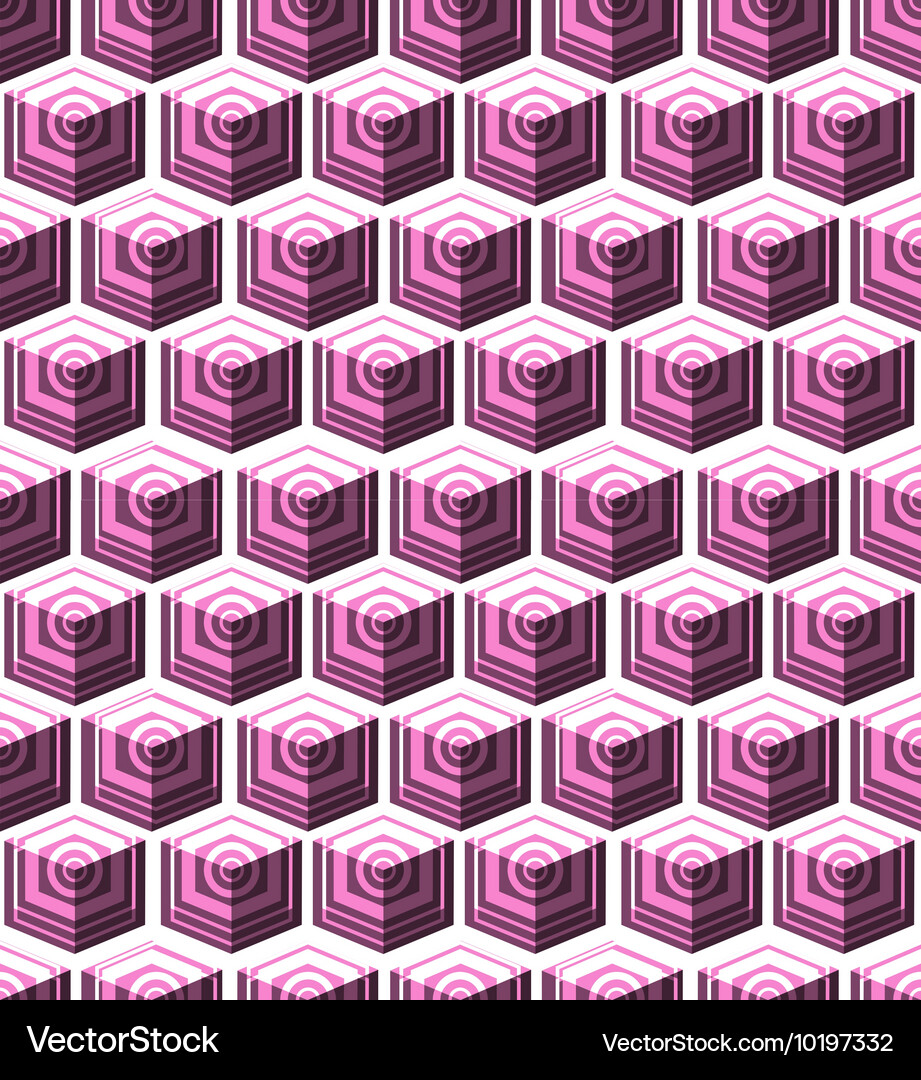 Isometric cubes seamlessly repeatable pattern 3d Vector Image
