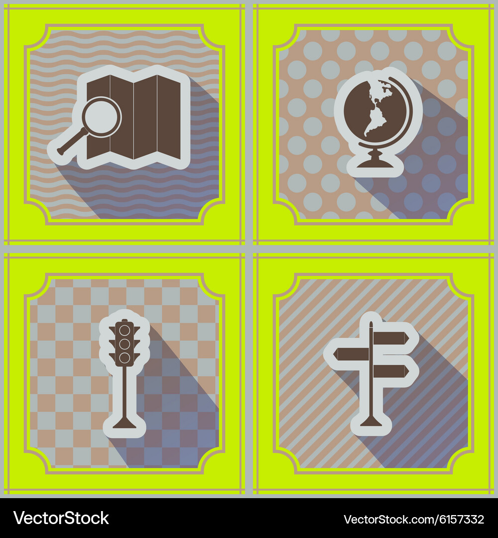 Seamless background with map and location sign Vector Image