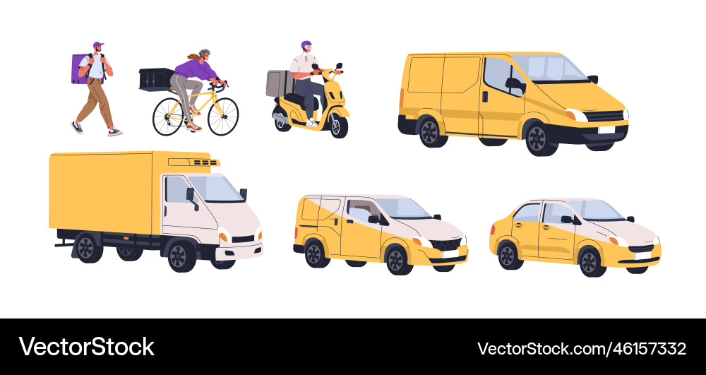 Versand Transportarten Set Vektorbild